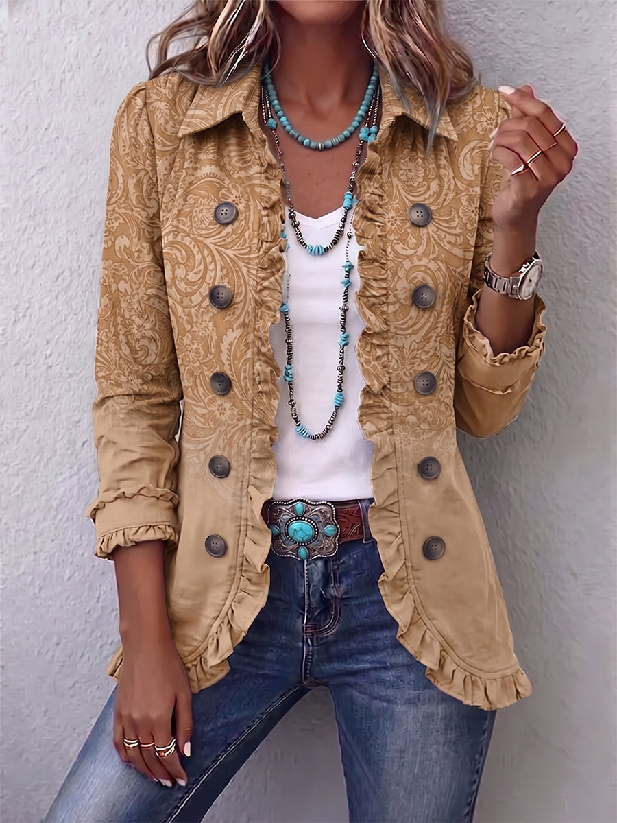 Crestelle | Veste à volants avec imprimé motif western