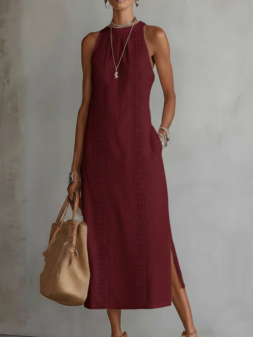 Jimena | Robe Midi Élégante à Col Mao
