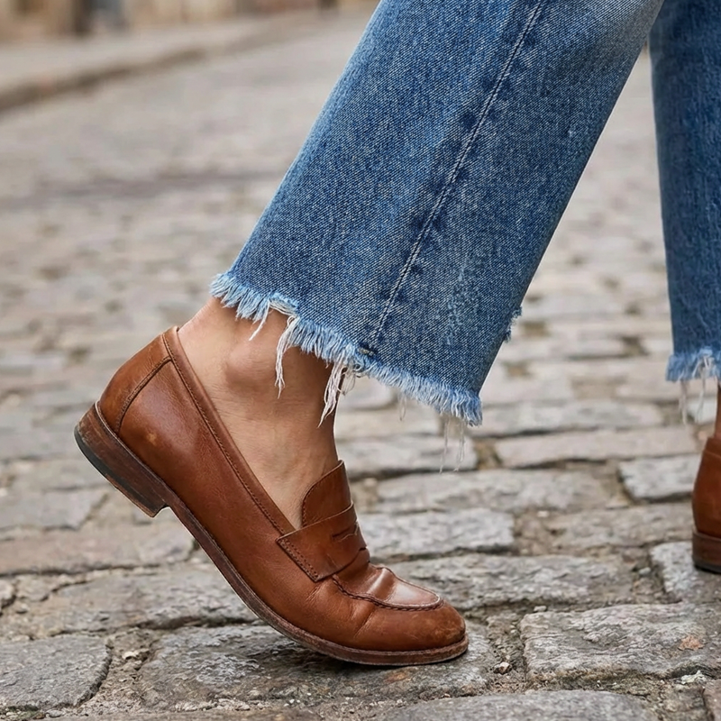 Claire | Jean Femme Coupe Droite Cropped Style Rétro