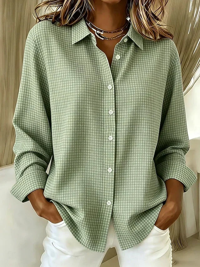 Hillrose™ | Blouse à boutons en vichy décontractée