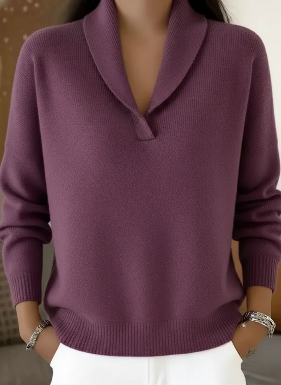Isabelle™ | Pull Tricot Col Châle Femme