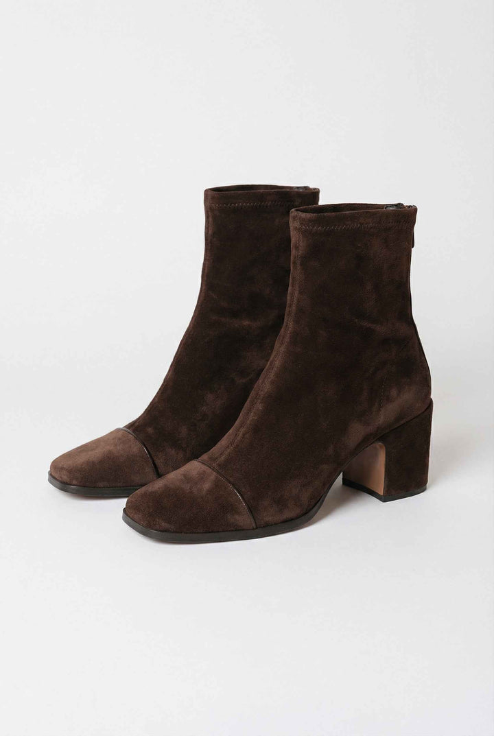 Éléonore | Bottines Marron Foncé à Talon Bloc