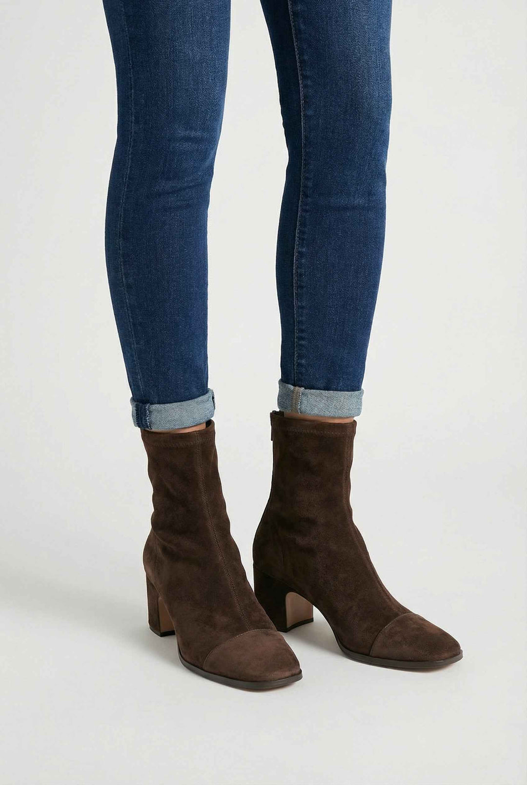 Éléonore | Bottines Marron Foncé à Talon Bloc