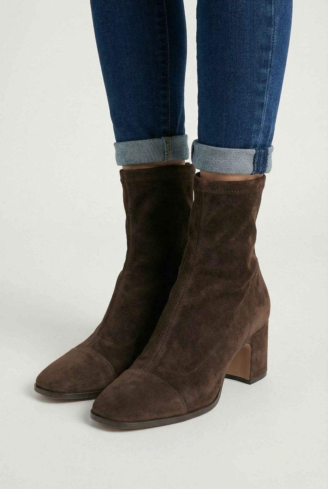 Éléonore | Bottines Marron Foncé à Talon Bloc