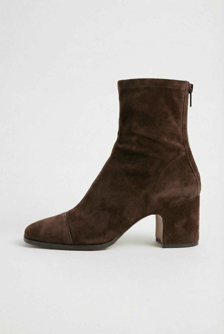 Éléonore | Bottines Marron Foncé à Talon Bloc