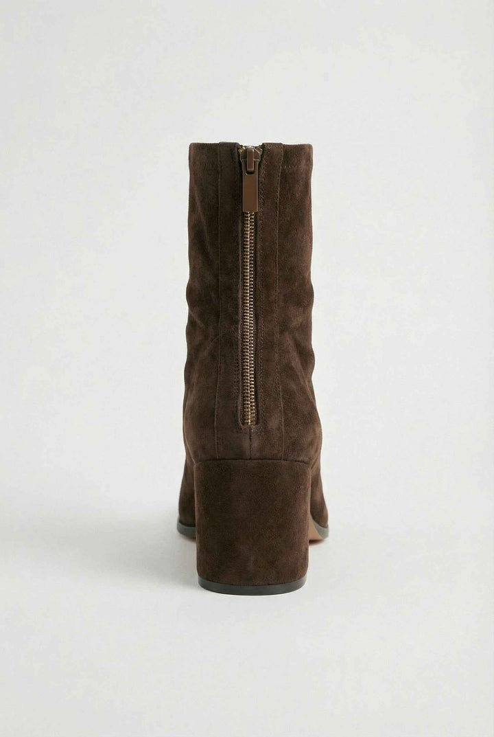 Éléonore | Bottines Marron Foncé à Talon Bloc