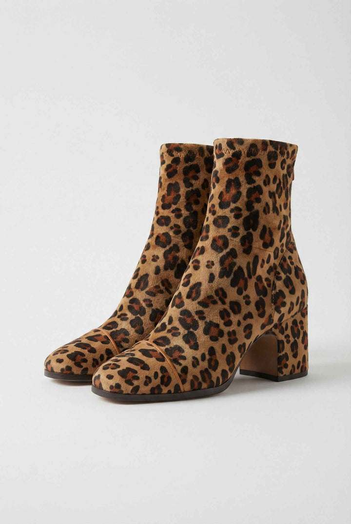 Faustine | Bottines Léopard à Talon Rétro