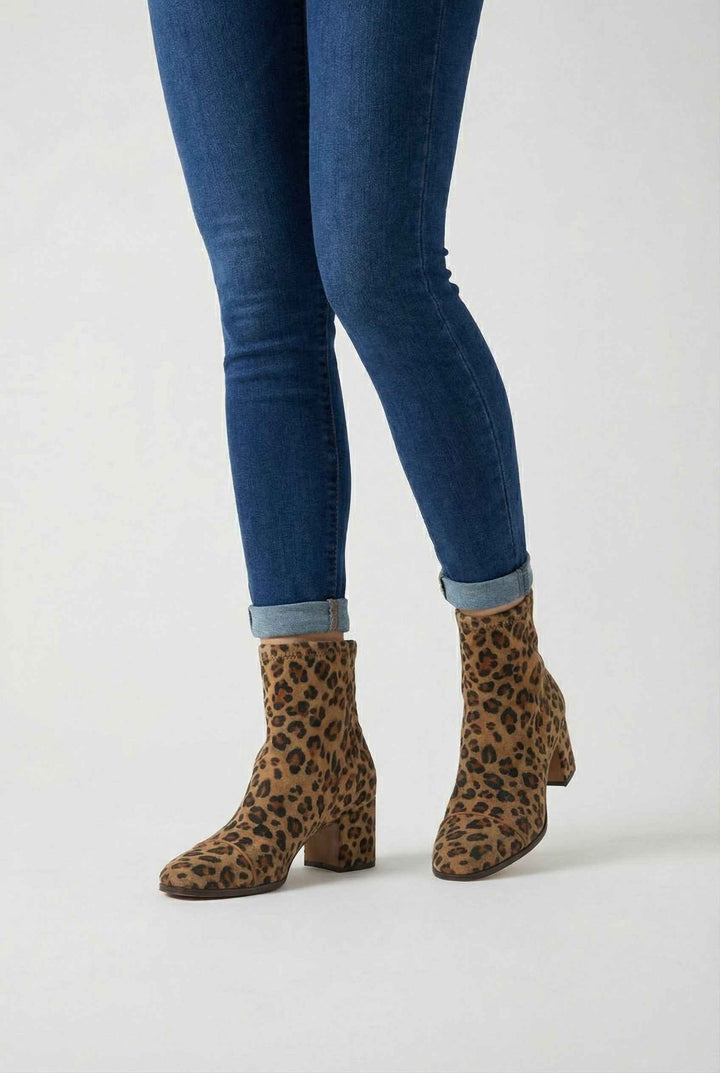 Faustine | Bottines Léopard à Talon Rétro