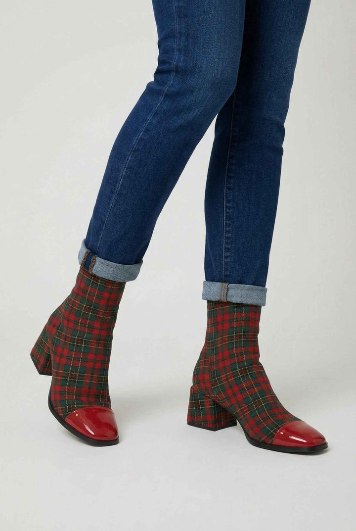 Apolline | Bottines Élégantes Rouges et Vertes