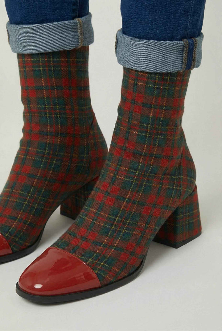 Apolline | Bottines Élégantes Rouges et Vertes