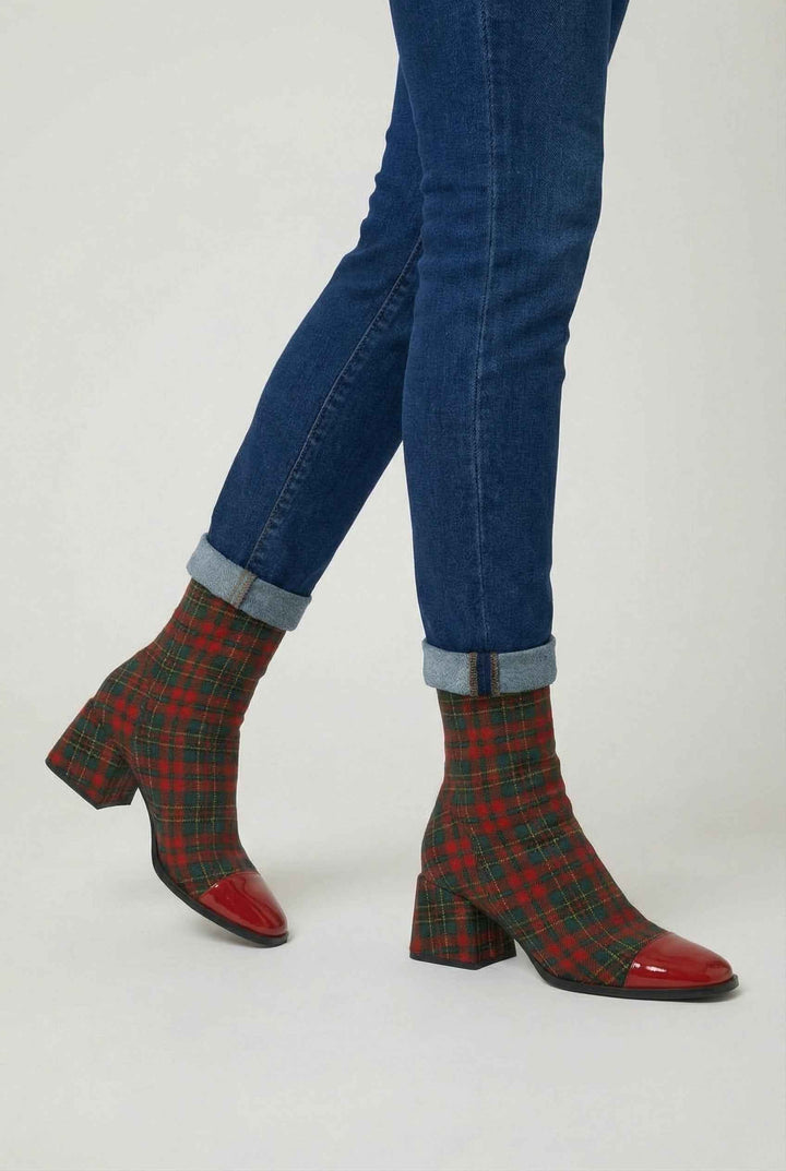 Apolline | Bottines Élégantes Rouges et Vertes