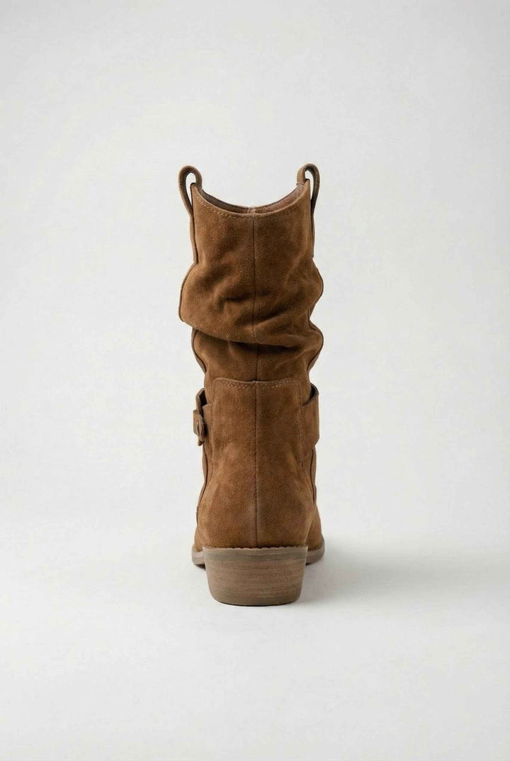 Éveline | Bottines Camel au Style Rétro