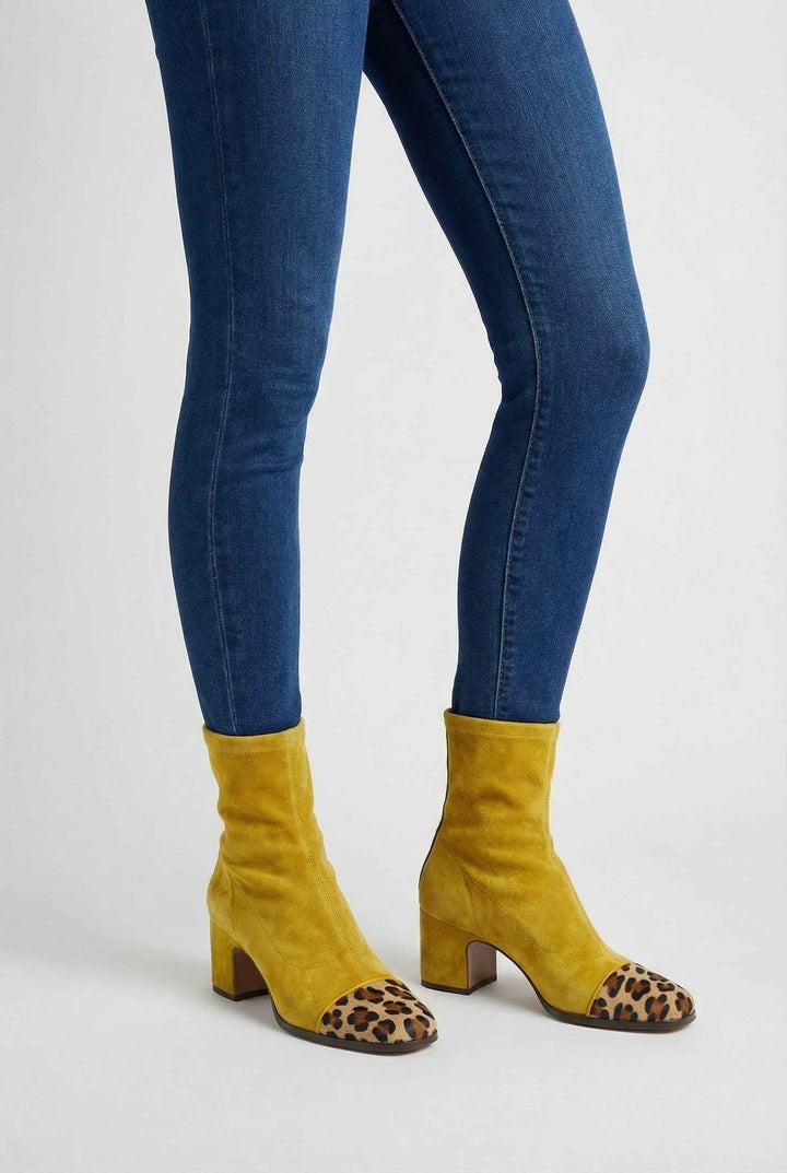Amandine | Bottines Élégantes Jaunes