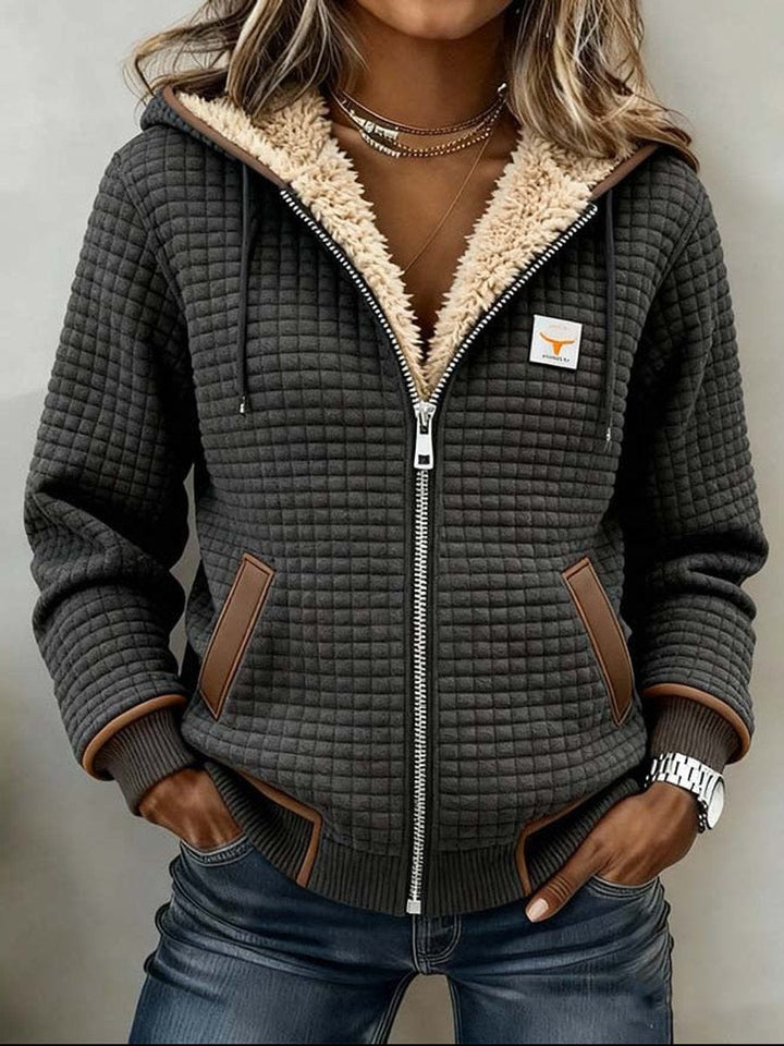 Ainsley | Veste à capuche zippée en sherpa douillette