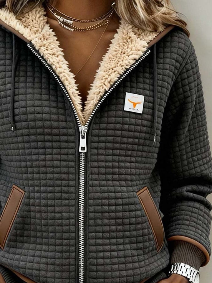 Ainsley | Veste à capuche zippée en sherpa douillette
