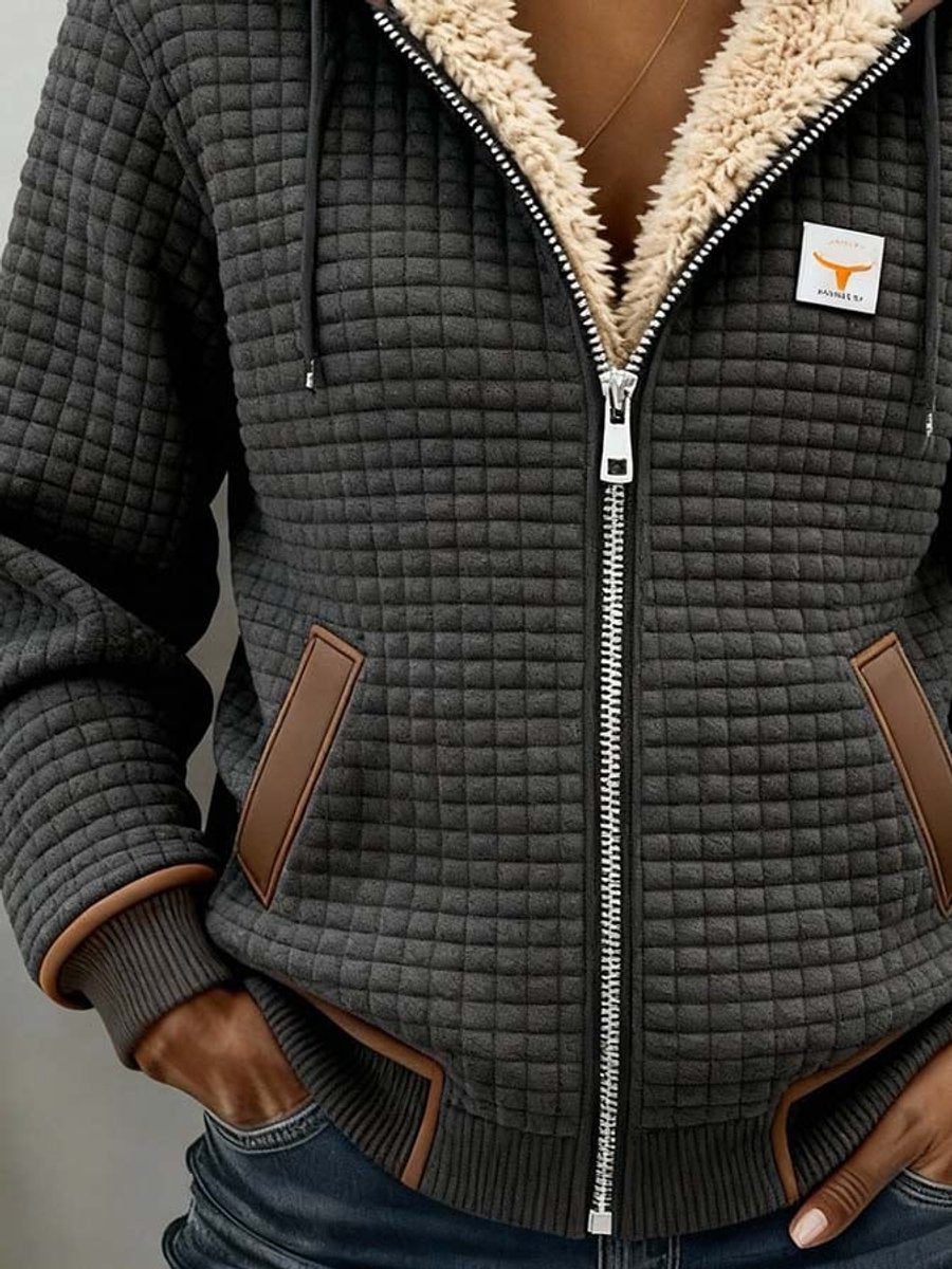 Ainsley | Veste à capuche zippée en sherpa douillette