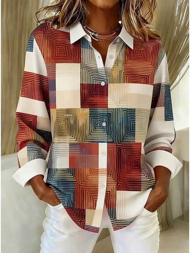 Merritt™ | Blouse Boutonnée en Patchwork Vintage